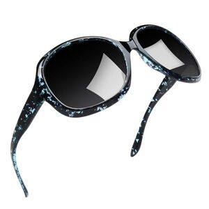 Stylish Black and Blue Speckled Sunglasses